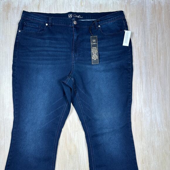 NWT Diane Gilman DG2 Bootcut Stretch High Rise Dark Wash Flattering Denim 24WP - Picture 2 of 14